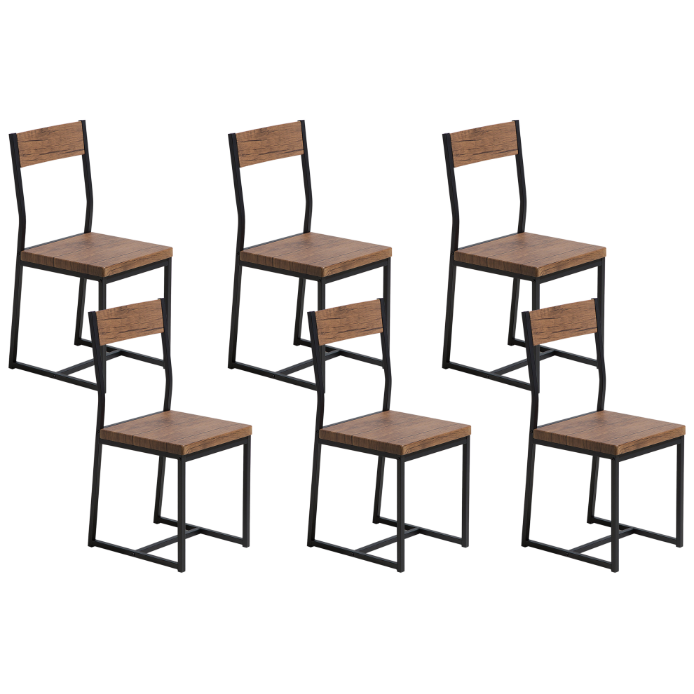 Set of 6 Dining Chairs LAREDO Brown/ Black