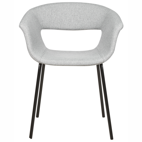 Beliani Set of 2 Dining Chairs ELMA Fabric Light Grey 2