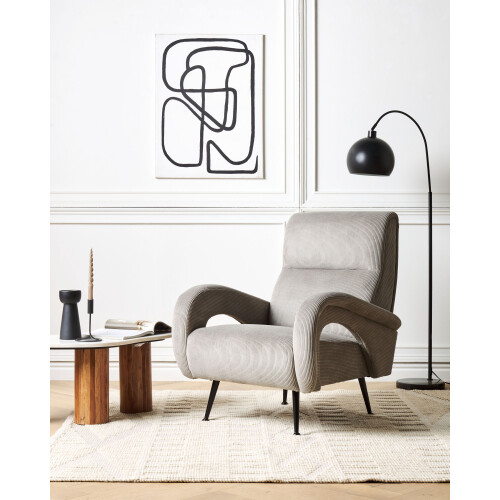 Beliani Armchair SVALOV Corduroy Grey 1