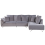 Beliani Corner Sofa 4 Seater LUNNER Corduroy Grey Left Hand 4