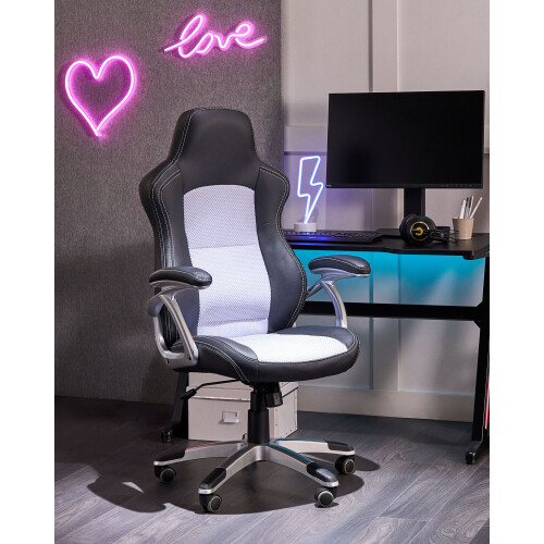 Beliani Office Chair EXPLORER Faux Leather Black 1