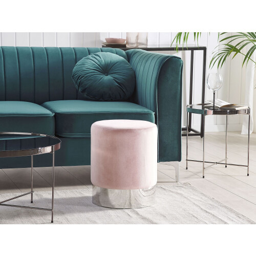 Beliani Pouffe BRIGITTE Velvet Pastel Pink 1