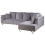 Beliani Corner Sofa 4 Seater LUNNER Corduroy Grey Left Hand 5