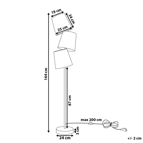 Beliani Floor Lamp RIO GRANDE Metal Off-White 2