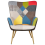 Beliani Wingback Chair VEJLE with Footstool Fabric Multicolour 5