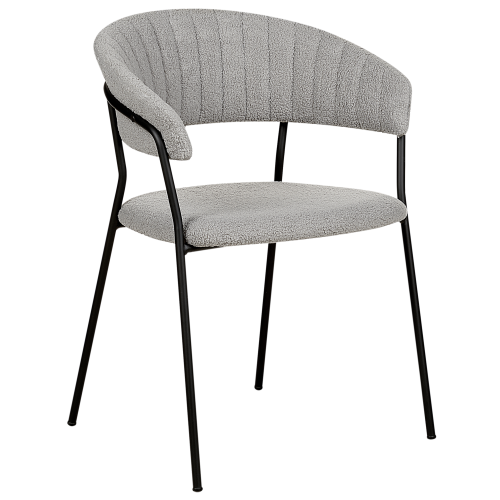 Beliani Set of 2 Dining Chairs MARIPOSA Boucle Grey 2