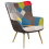 Beliani Wingback Chair VEJLE with Footstool Fabric Multicolour 4