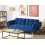 Beliani Sofa Bed 3 Seater ASBY Velvet Navy Blue 2