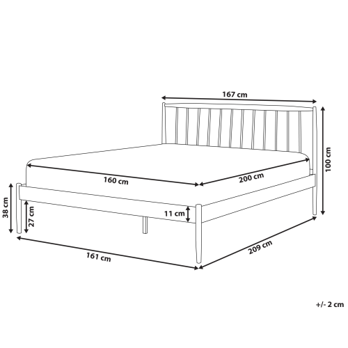 Beliani Bed Metal MAURS 160 x 200 cm (EU King) White 2