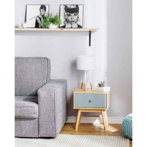 Beliani 1 Drawer Bedside Table ARVADA Light Brown 1