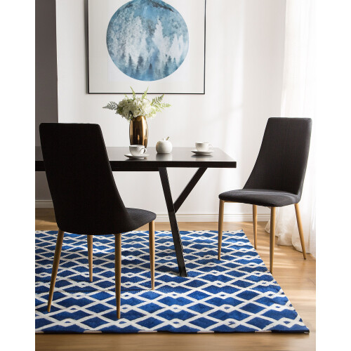 Beliani Set of 2 Dining Chairs CLAYTON Fabric Black 1