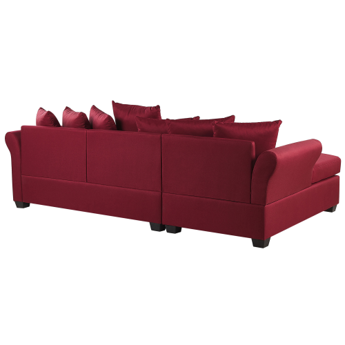 Beliani Corner Sofa 3 Seater VIKNA Fabric Dark Red Right Hand 2