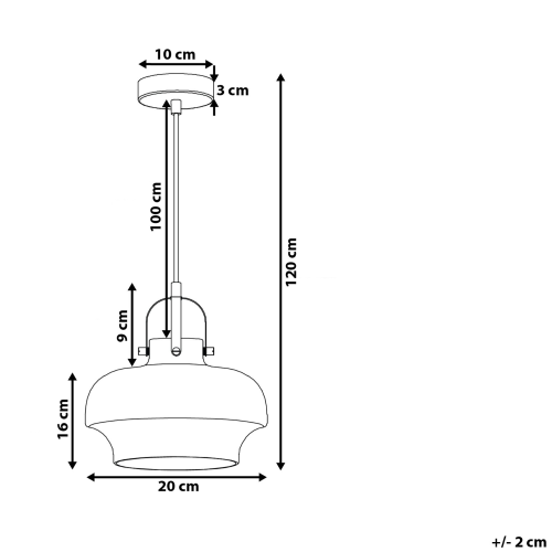 Beliani Pendant Lamp WILTZ Glass Light Grey 2