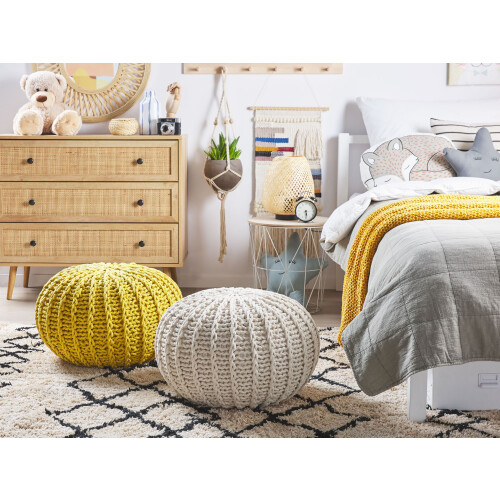 Beliani Pouffe CONRAD Cotton Beige 1