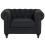 Beliani Armchair CHESTERFIELD Fabric Graphite Grey 2