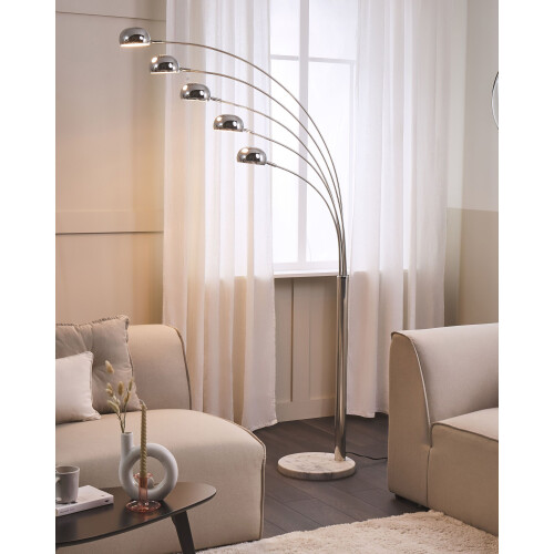 Beliani Floor Lamp FLINDERS Adjustable Metal Silver 1