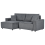 Beliani Corner Sofa Bed 3 Seater KARILA with Storage Fabric Dark Grey Right Hand 2