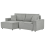 Beliani Corner Sofa Bed 3 Seater KARILA Fabric Grey with Storage Right Hand 4