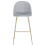 Beliani Set of 2 Bar Chairs ARCOLA Velvet Light Grey 4