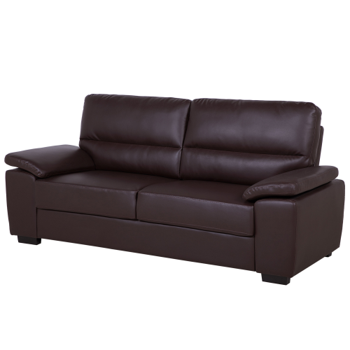 Beliani Sofa 3 Seater VOGAR Faux Leather Dark Brown 1