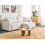 Beliani Sofa Bed 3 Seater KARILA with Storage Fabric Light Beige Left Hand 3
