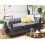Beliani Sofa 3 Seater CHESTERFIELD Fabric Grey 3