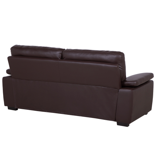 Beliani Sofa 3 Seater VOGAR Faux Leather Dark Brown 2