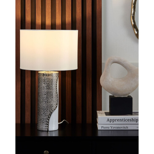 Beliani Table Lamp AIKEN Porcelain White 1
