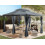 Beliani Gazebo COLOS 400 cm 300 cm Metal Graphite Grey 3