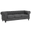 Beliani Sofa 3 Seater CHESTERFIELD Fabric Grey 5