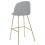 Beliani Set of 2 Bar Chairs ARCOLA Velvet Light Grey 2