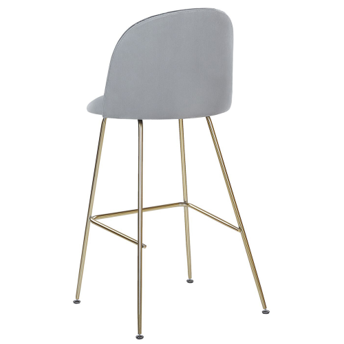 Beliani Set of 2 Bar Chairs ARCOLA Velvet Light Grey 1