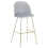 Beliani Set of 2 Bar Chairs ARCOLA Velvet Light Grey 3