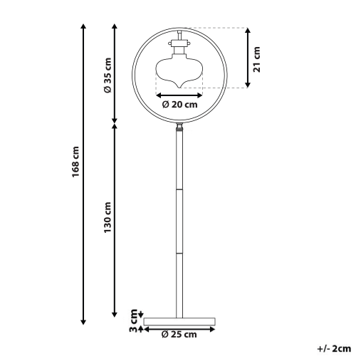 Beliani Floor Lamp SEVERN Metal Gold 2
