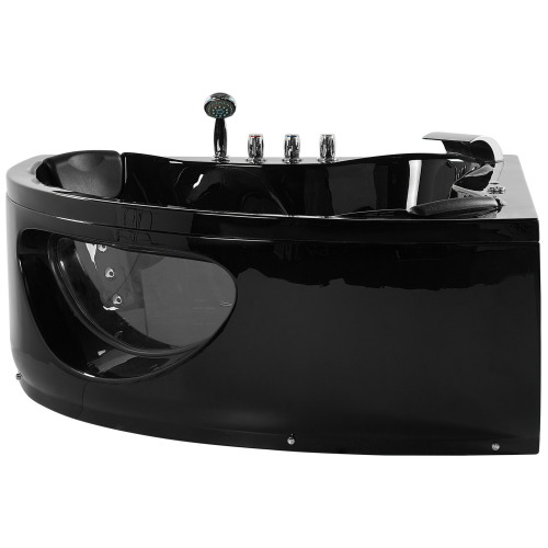 Beliani Corner Hot Tub with LED TOCOA 1900 x 1380 mm Black 1