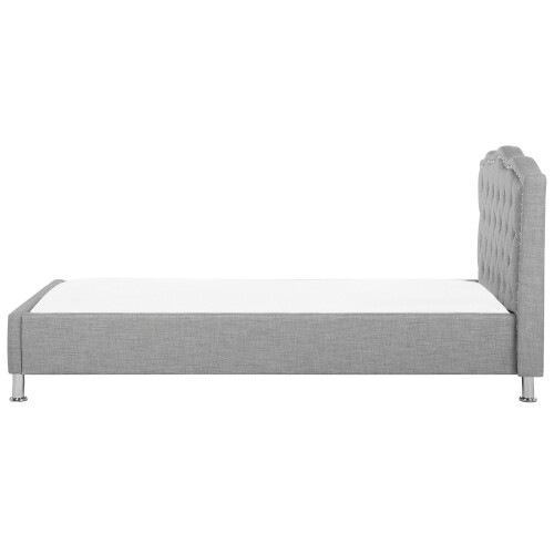 Beliani Bed Fabric METZ 90 x 200 cm (EU Single) Light Grey 1