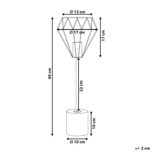 Beliani Table Lamp MOONI Metal Brass 2