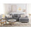 Beliani Corner Sofa 4 Seater OSLO Fabric Light Grey Left Hand 2