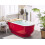Beliani Freestanding Bathtub TESORO 1700 x 770 mm Red 2