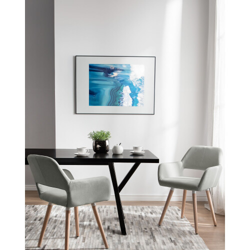 Beliani Set of 2 Dining Chairs CHICAGO Fabric Light Grey 1