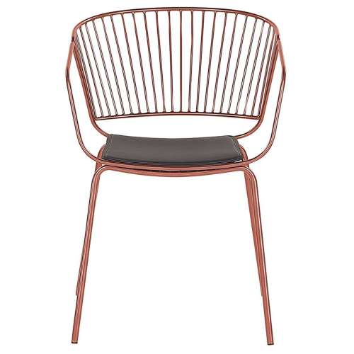 Beliani Set of 2 Dining Chairs RIGBY Metal Copper 1