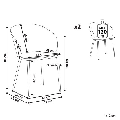 Beliani Set of 2 Dining Chairs BLAYKEE White 2