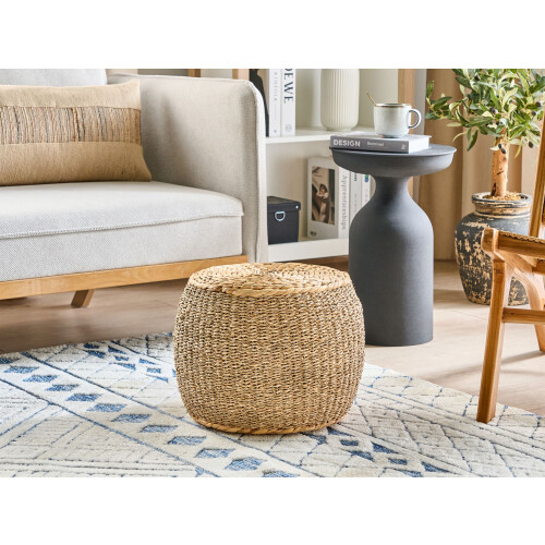 Beliani Pouffe HAIPHONG Seagrass Beige 1