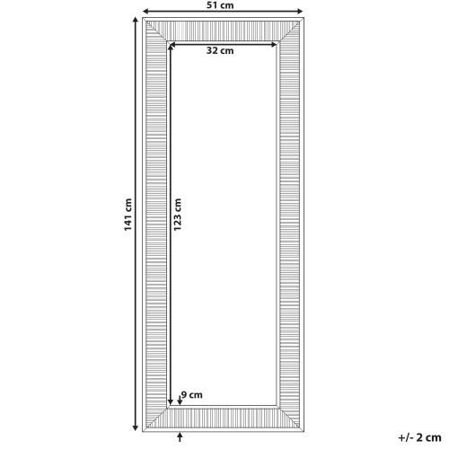 Beliani Wall Mirror CASSIS 51 cm 141 cm Gold 2