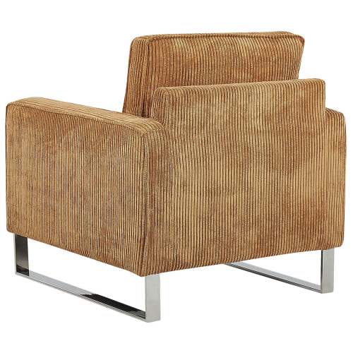 Beliani Armchair VIND Corduroy Light Brown 1
