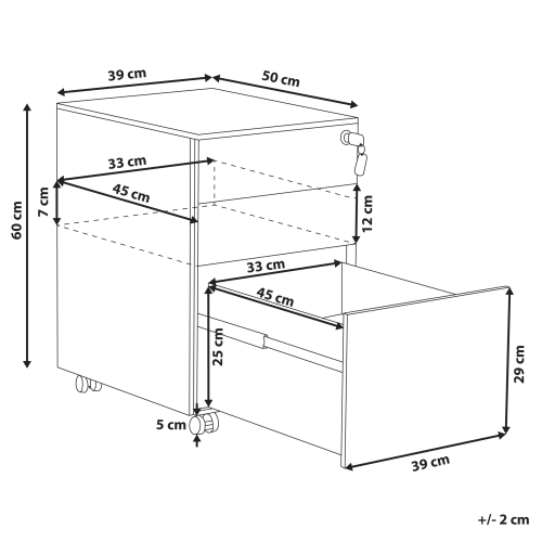 Beliani Storage Unit CAMI Metal Red 2