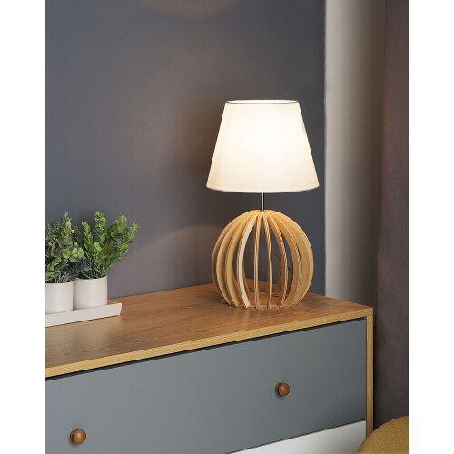 Beliani Table Lamp SAMO Brown/ White 1