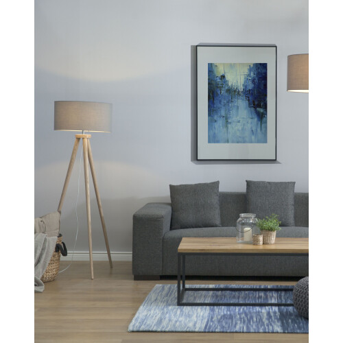 Beliani Floor Lamp NITRA Oak Wood Grey 2