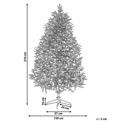 Beliani Artificial Snowy Christmas Tree BASSIE 210 cm White 2