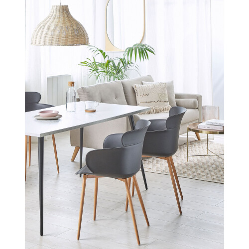 Beliani Set of 2 Dining Chairs SUMKLEY Black 1